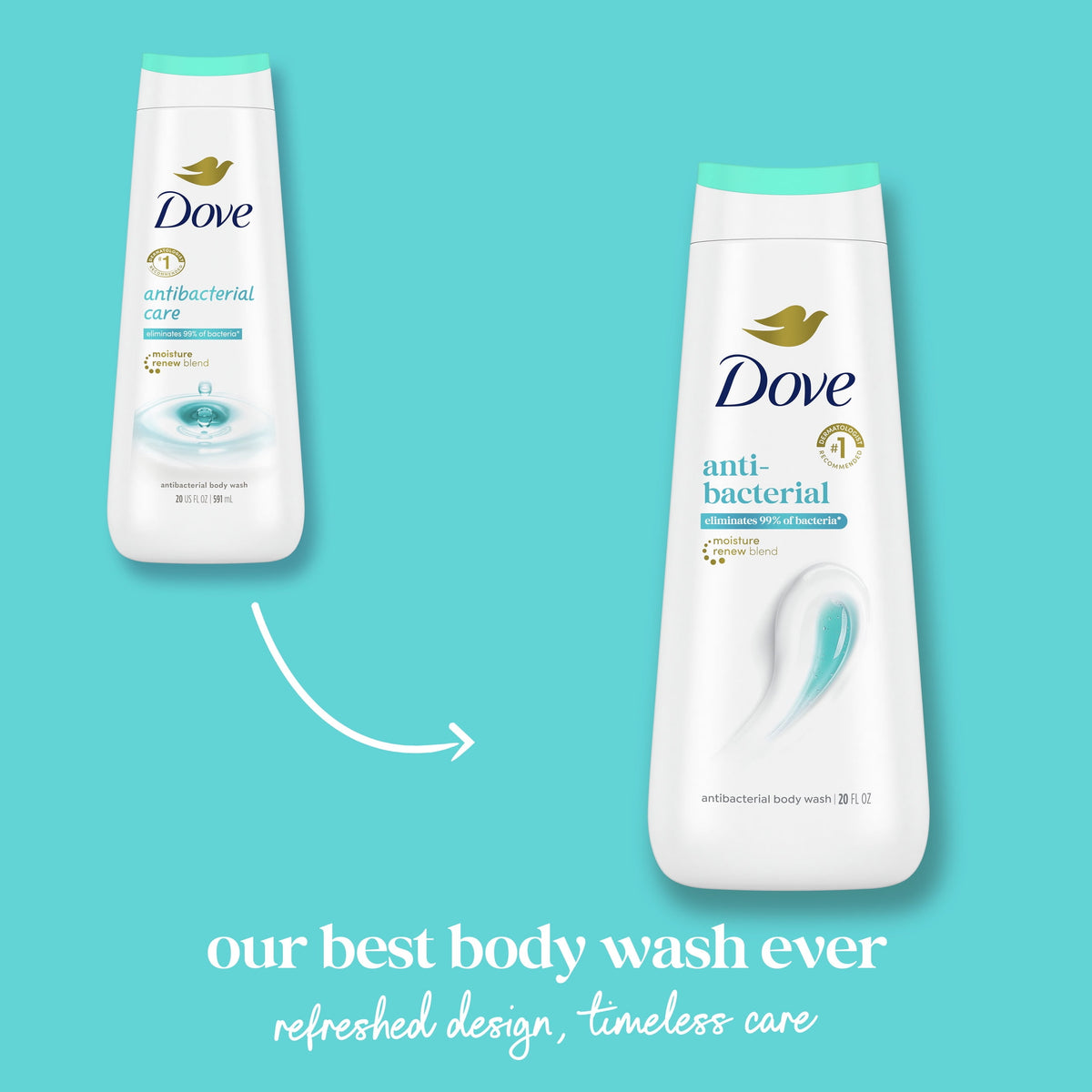 Dove Care & Protect Antibacterial Body Wash Moisturizing Cleanser 20 fl oz