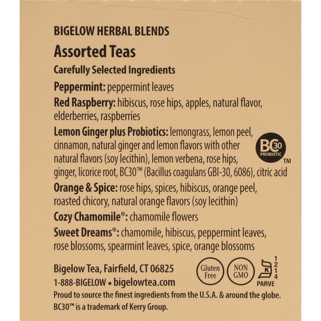 Bigelow Tea Assorted Herbal Caffeine-Free Tea Bags 1.03 oz 18 Count