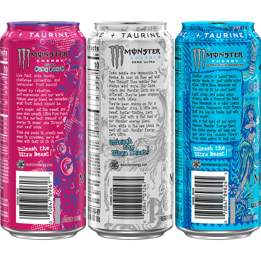 Monster Energy Ultra Variety Pack Sugar Free Energy Drink 16 fl oz 12 Pack Cans