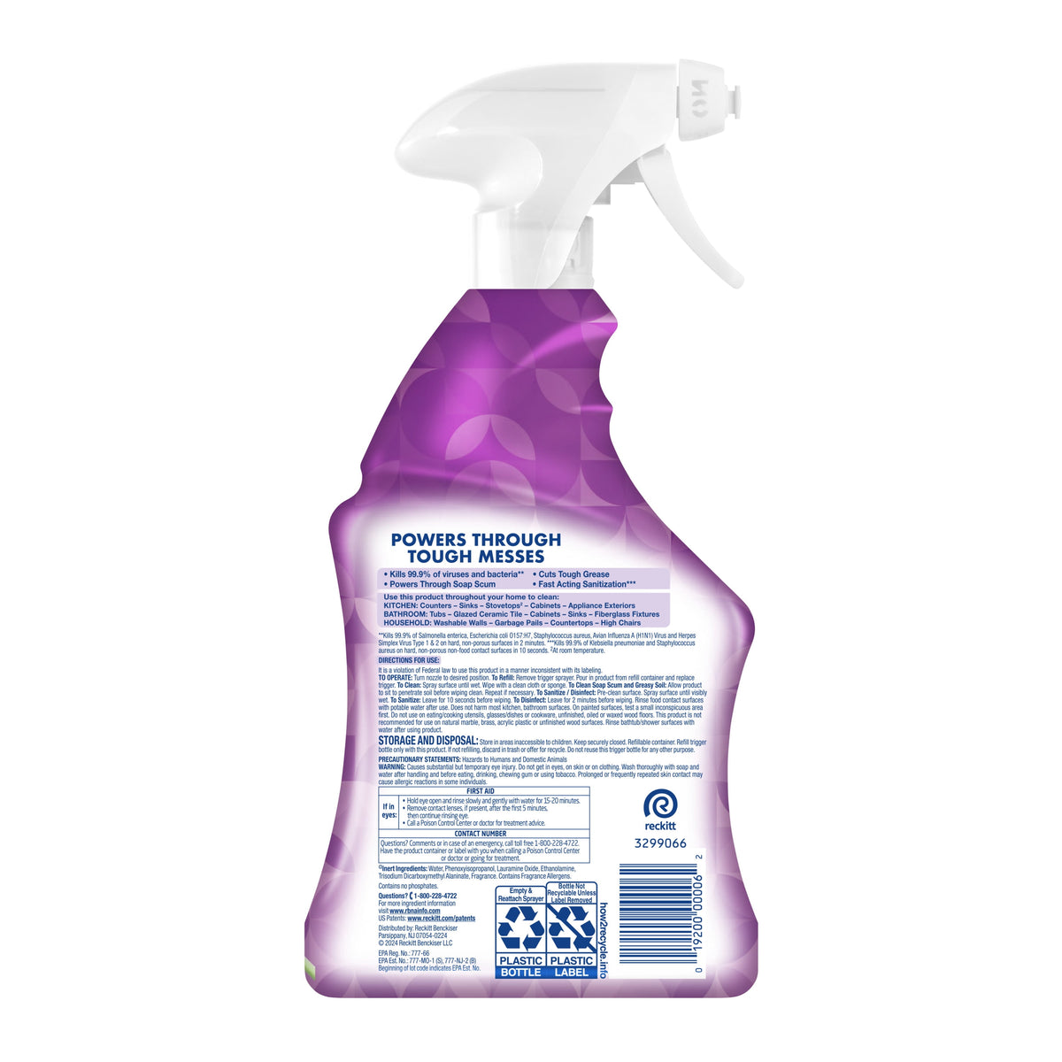 Lysol All-Purpose Cleaner Sanitizing Disinfecting Spray Lavender & Cotton Blossom 32 fl oz