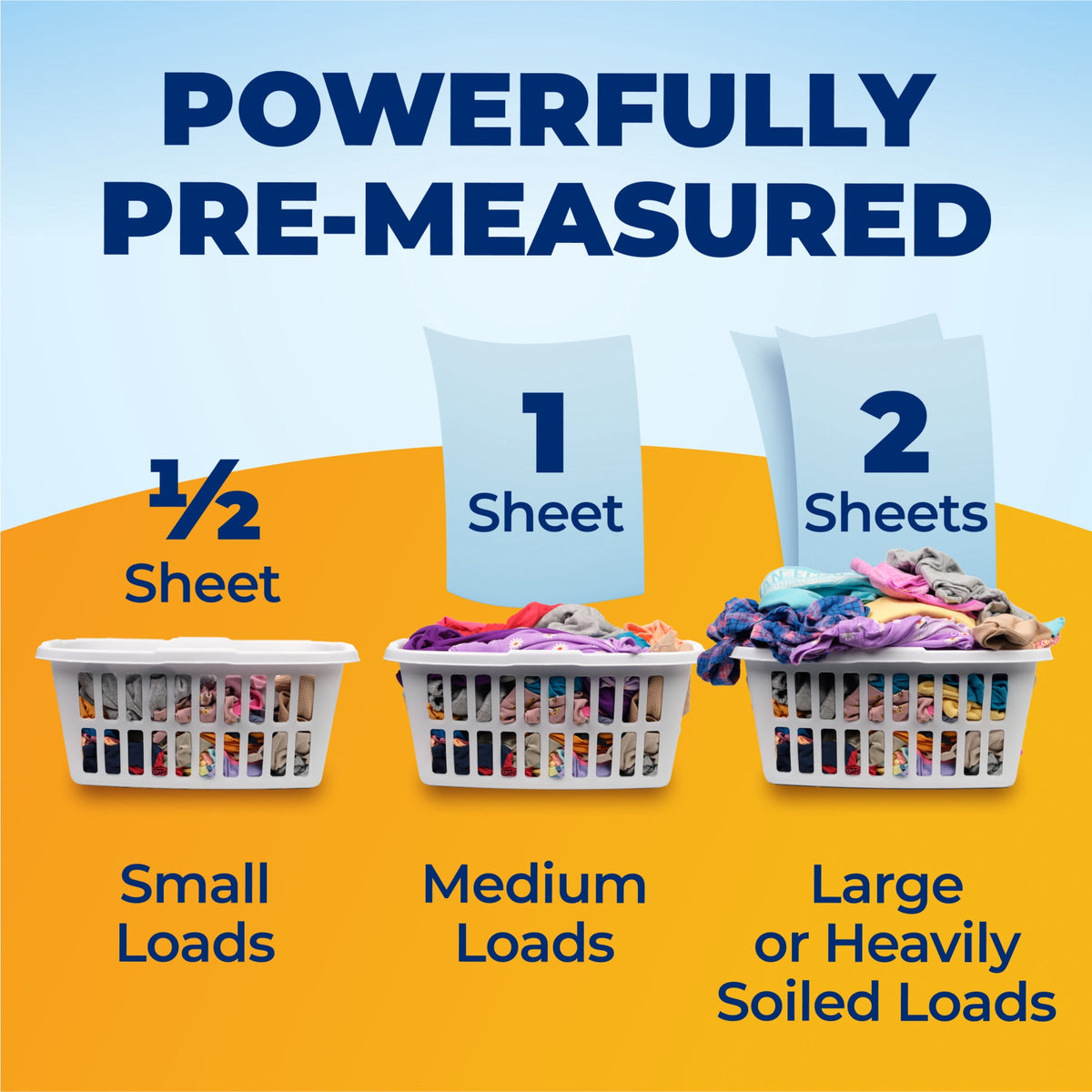 ARM & HAMMER Power Sheets Laundry Detergent Fresh Breeze 60 Count Up to 120 Small Loads