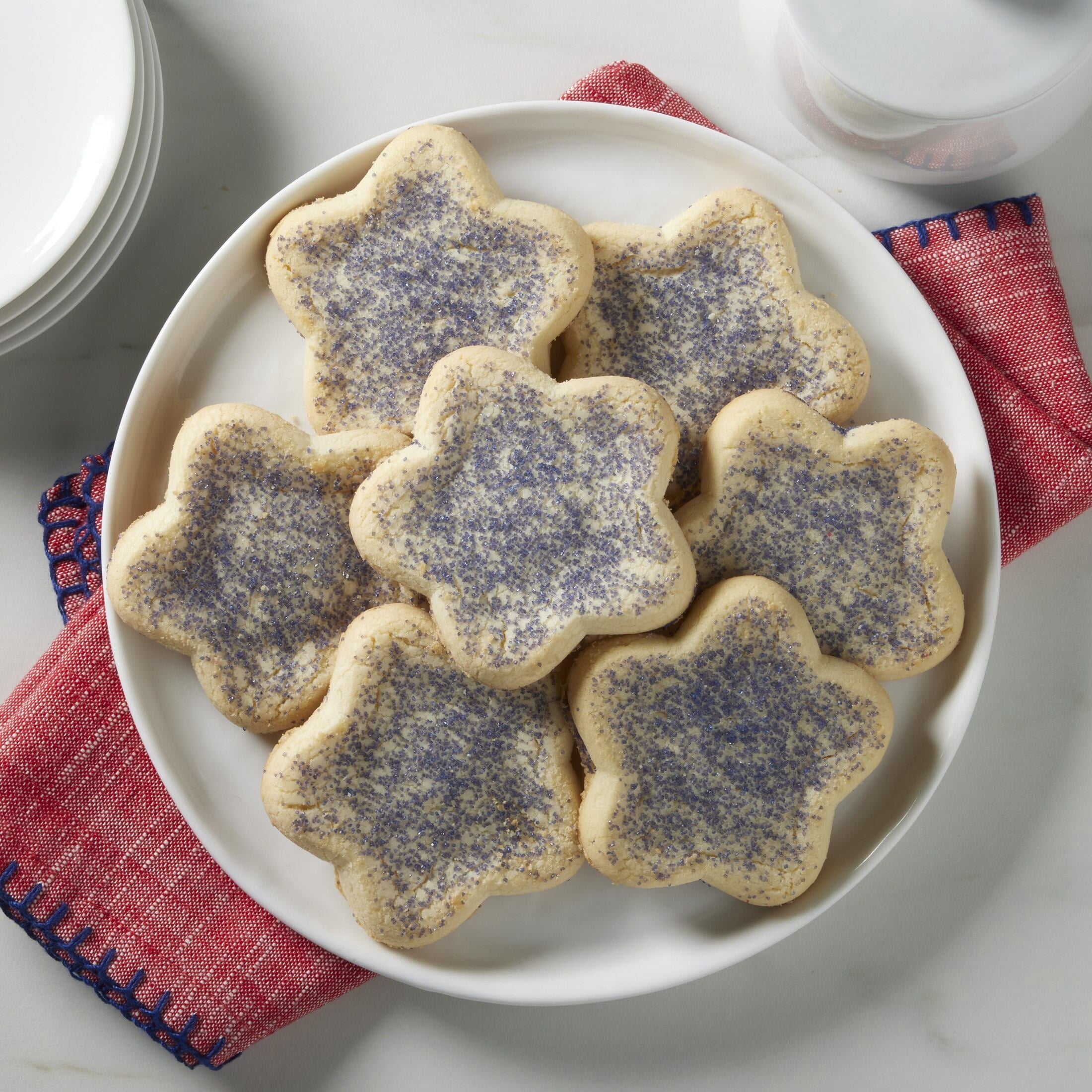 Star Shaped Sugar Cookies with Blue Sugar 12.5 Oz 12 Count Freshness Guaranteed