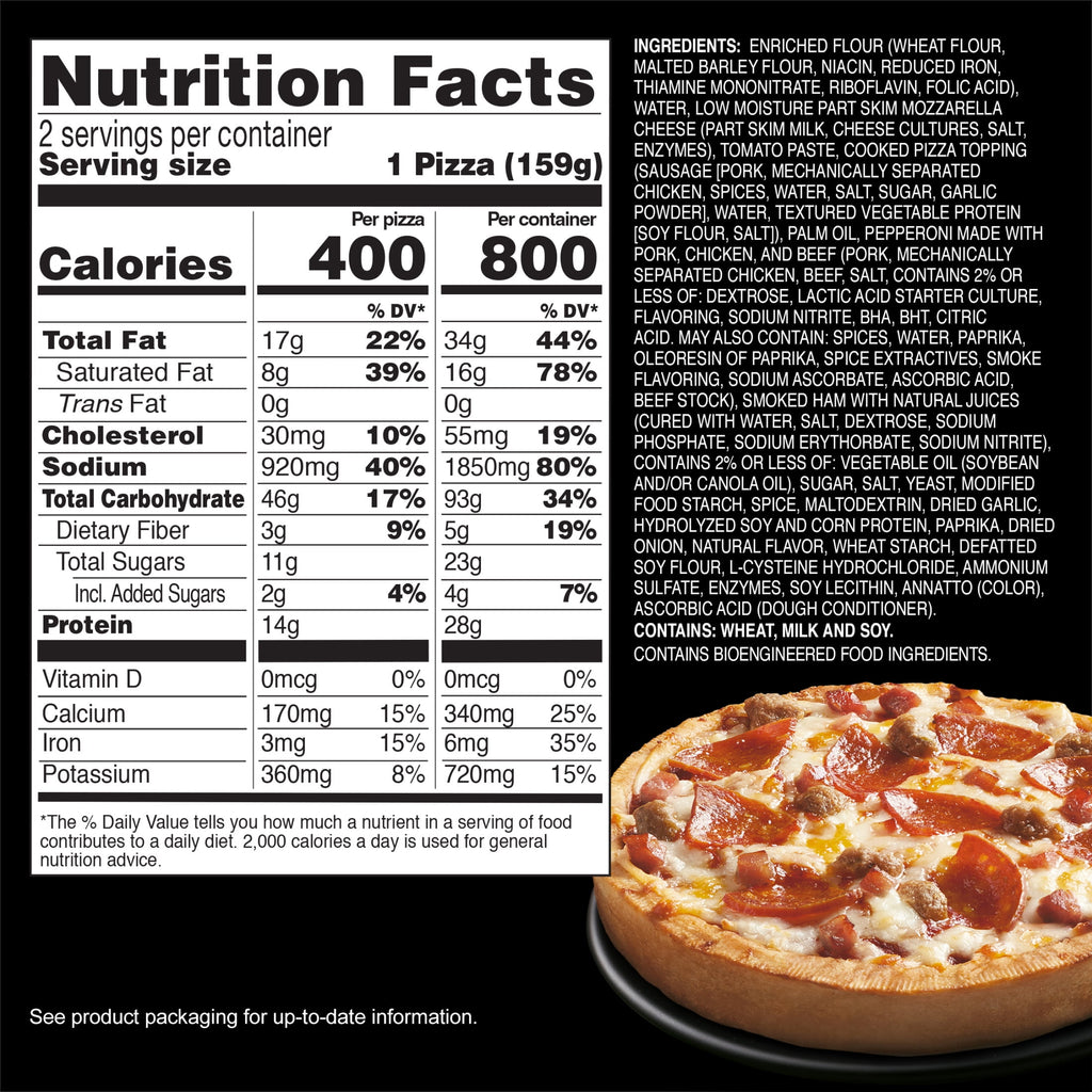Red Baron Meat Trio Deep Dish Singles Frozen Personal Pizza 11.2 Oz 2 Pack