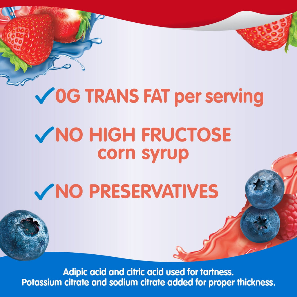 Strawberry and Berry Blue Flavored Juicy Gels 3.25 Oz 12 Count Snack Pack