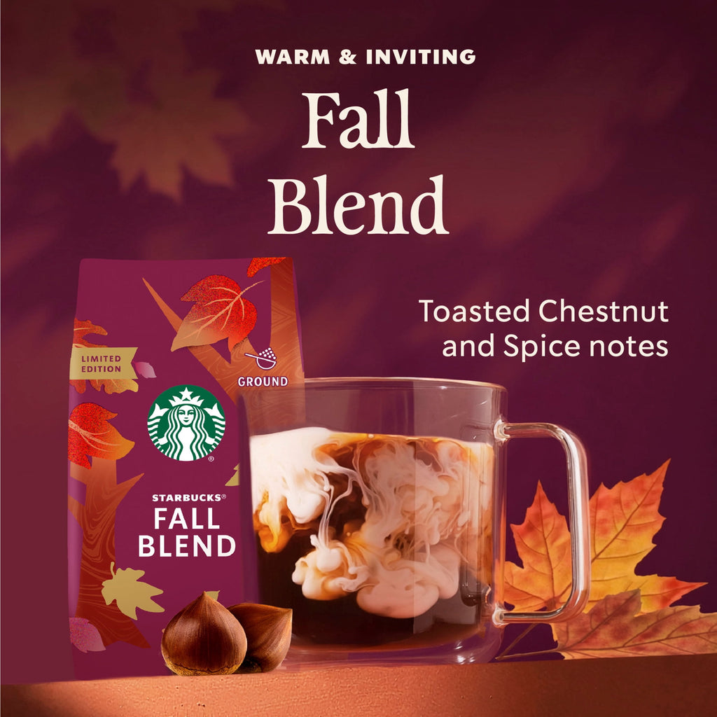 Starbucks Fall Blend Naturally Caffeinated Medium Roast Ground Coffee 17 oz Bag
