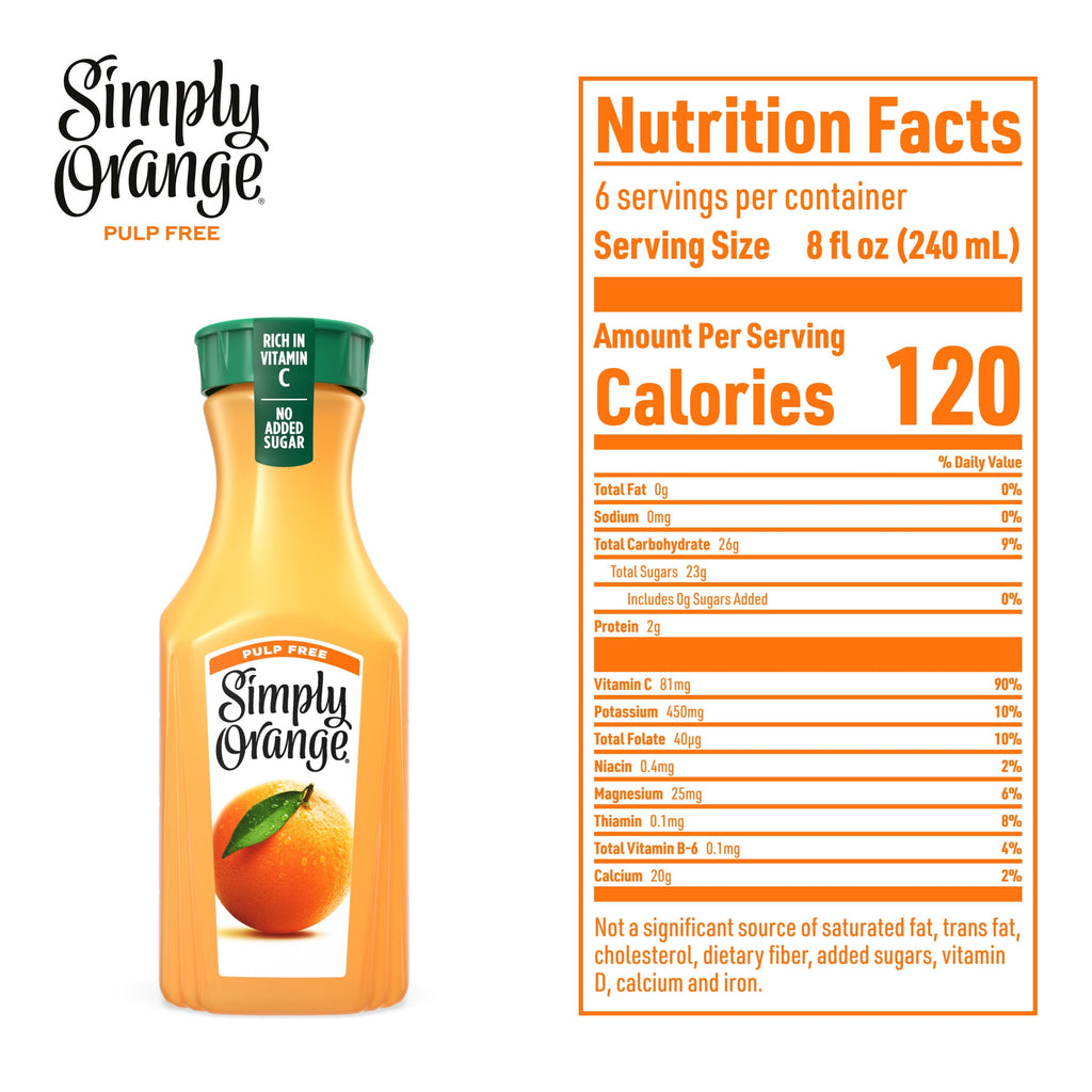 Simply Orange Pulp-Free Orange Juice 46 fl oz