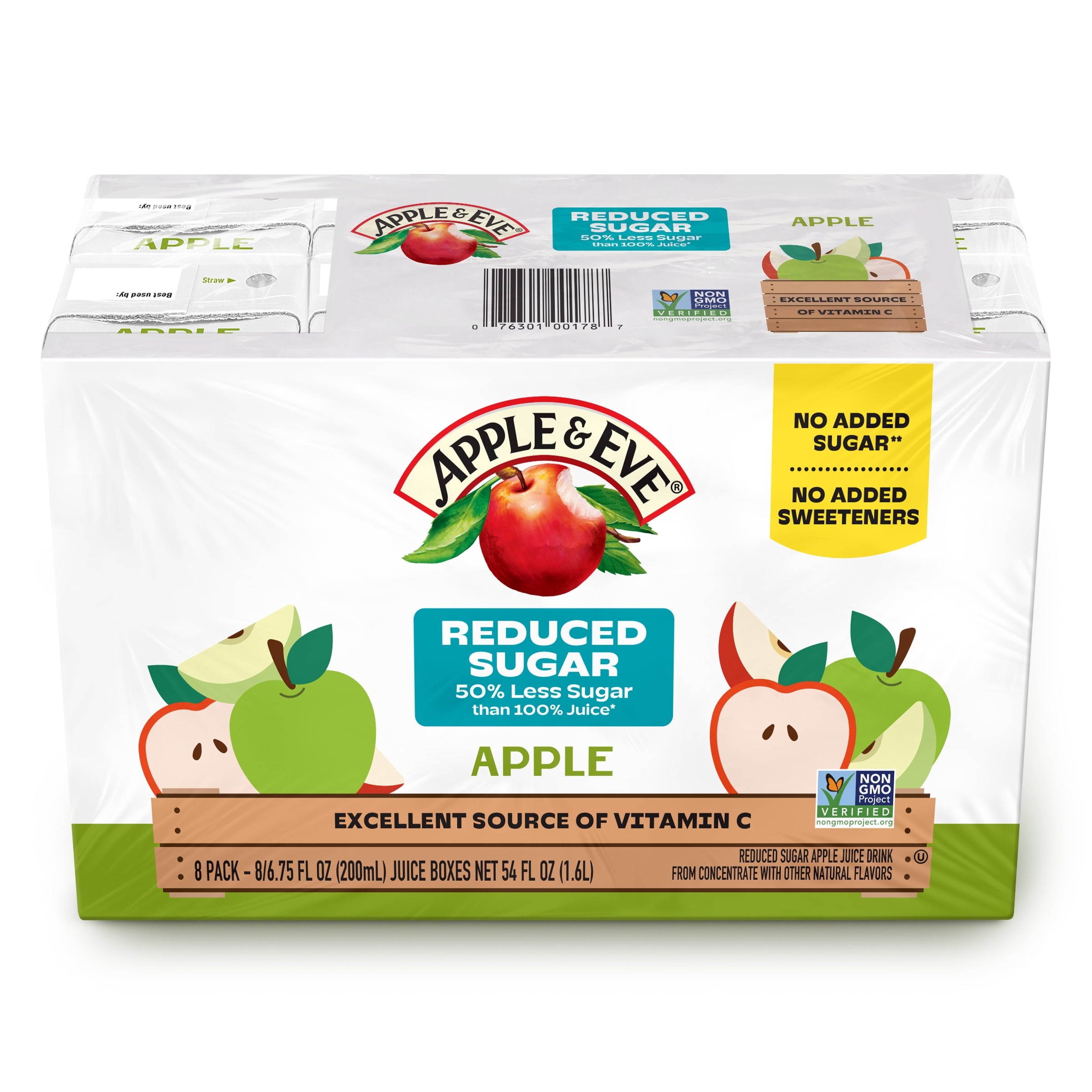 Apple & Eve Reduced Sugar Apple Juice Drink 6.75 fl oz 8 Count