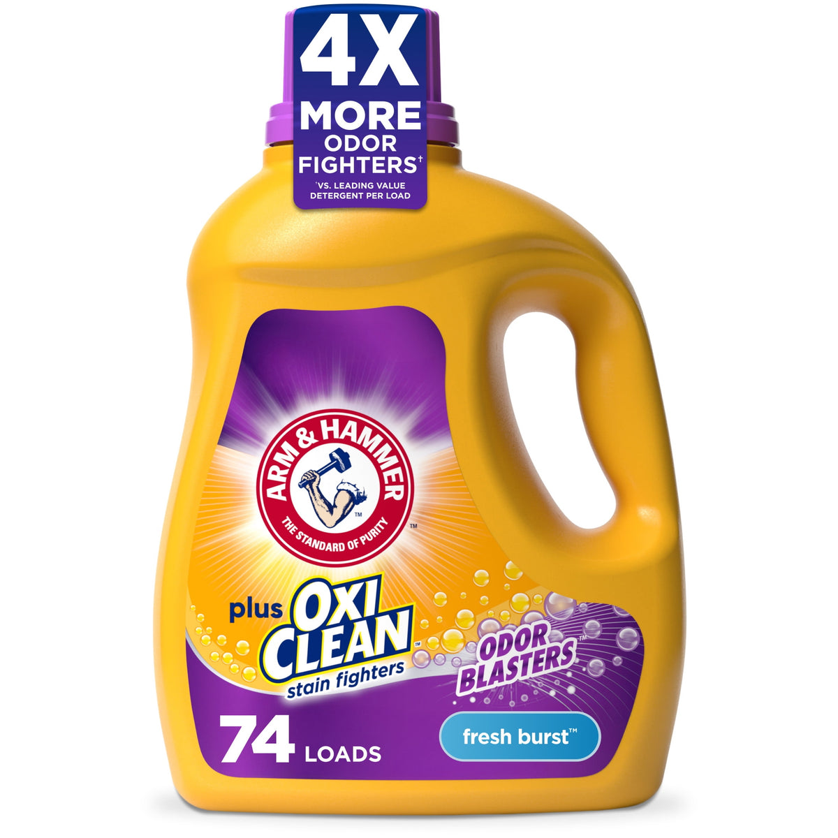 ARM & HAMMER Plus OxiClean Odor Blasters Liquid Laundry Detergent Fresh Burst 96.2 fl oz 74 Loads