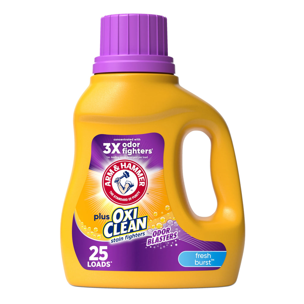 ARM & HAMMER Plus OxiClean with Odor Blasters Liquid Laundry Detergent Fresh Burst 32.5 fl oz 25 Loads