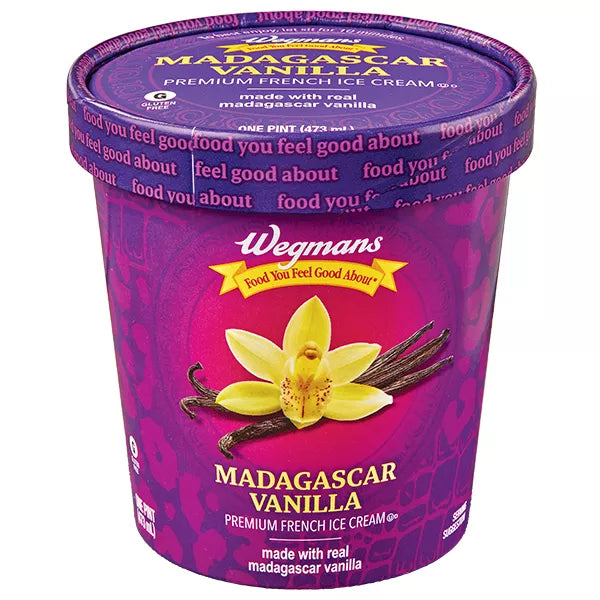 Wegmans Premium French Ice Cream Madagascar Vanilla 1 Pt