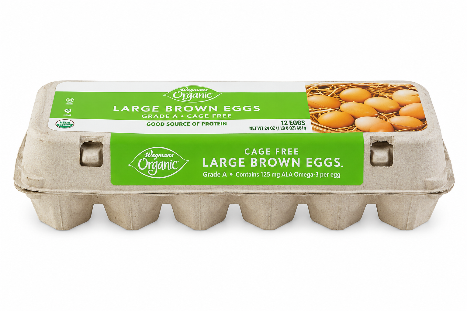 Wegmans Organic Large Brown Eggs, Cage Free – 12 Count