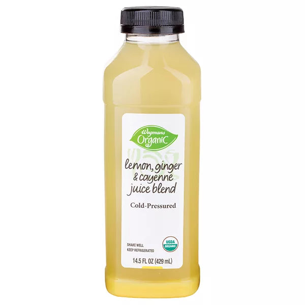 Wegmans Organic Juice Blend, Lemon Ginger Cayenne, Cold Pressured 14.5 fl. oz.
