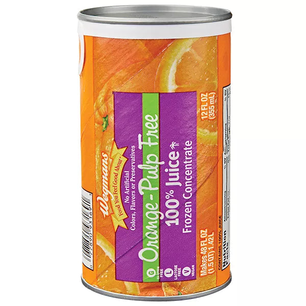 Wegmans 100% Juice, Orange-Pulp Free, Frozen Concentrate 12 fl. oz.