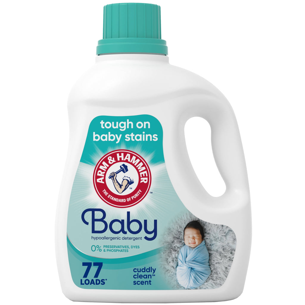 ARM & HAMMER Baby Hypoallergenic Liquid Laundry Detergent Cuddly Clean 100.5 fl oz 77 Loads