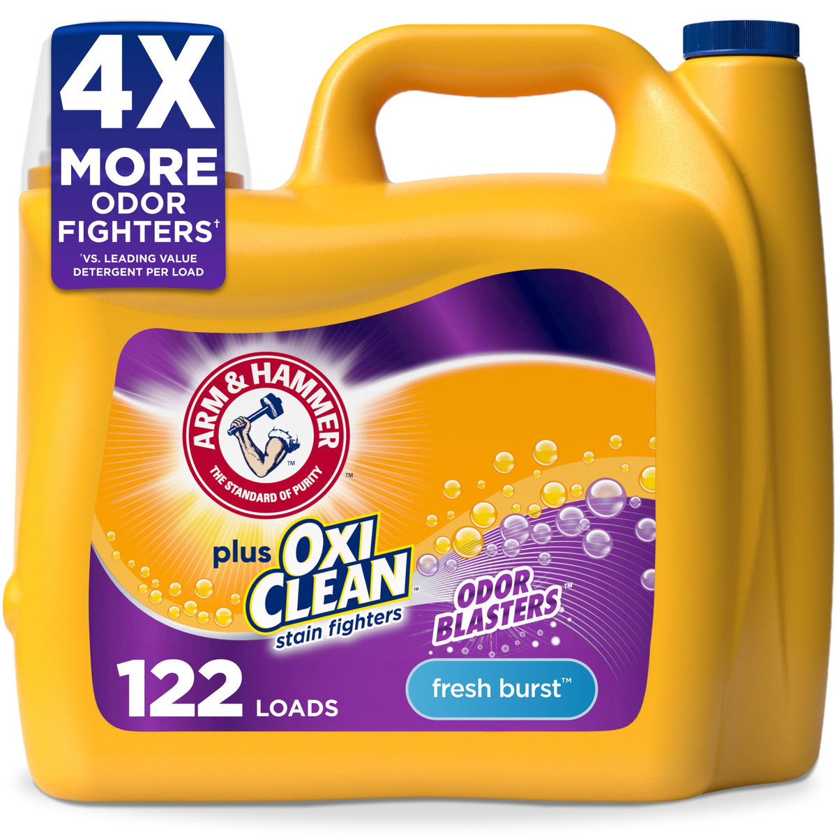 ARM & HAMMER Plus OxiClean with Odor Blasters Liquid Laundry Detergent Fresh Burst 158.6 fl oz 122 Loads