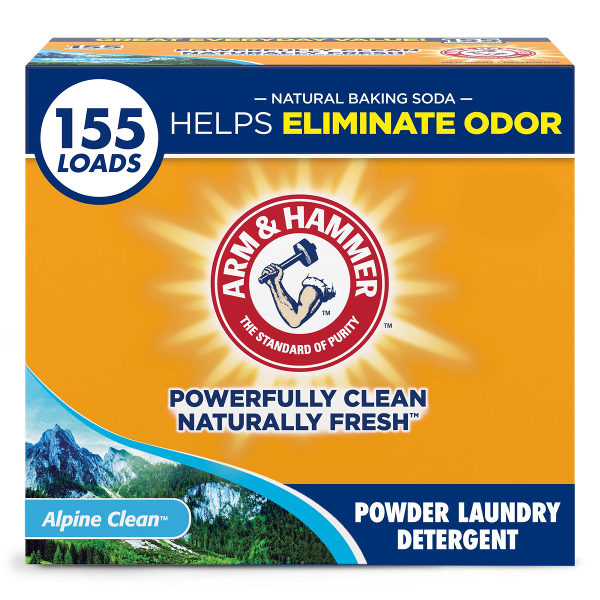 ARM & HAMMER Powder Laundry Detergent Alpine Clean 9.56 lb 155 Loads
