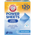 ARM & HAMMER Power Sheets Laundry Detergent Fresh Breeze 60 Count Up to 120 Small Loads