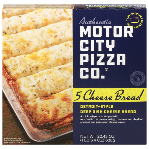 Authentic Motor City Pizza Co. Detroit Style 5 Cheese Bread 22.43 Oz Frozen