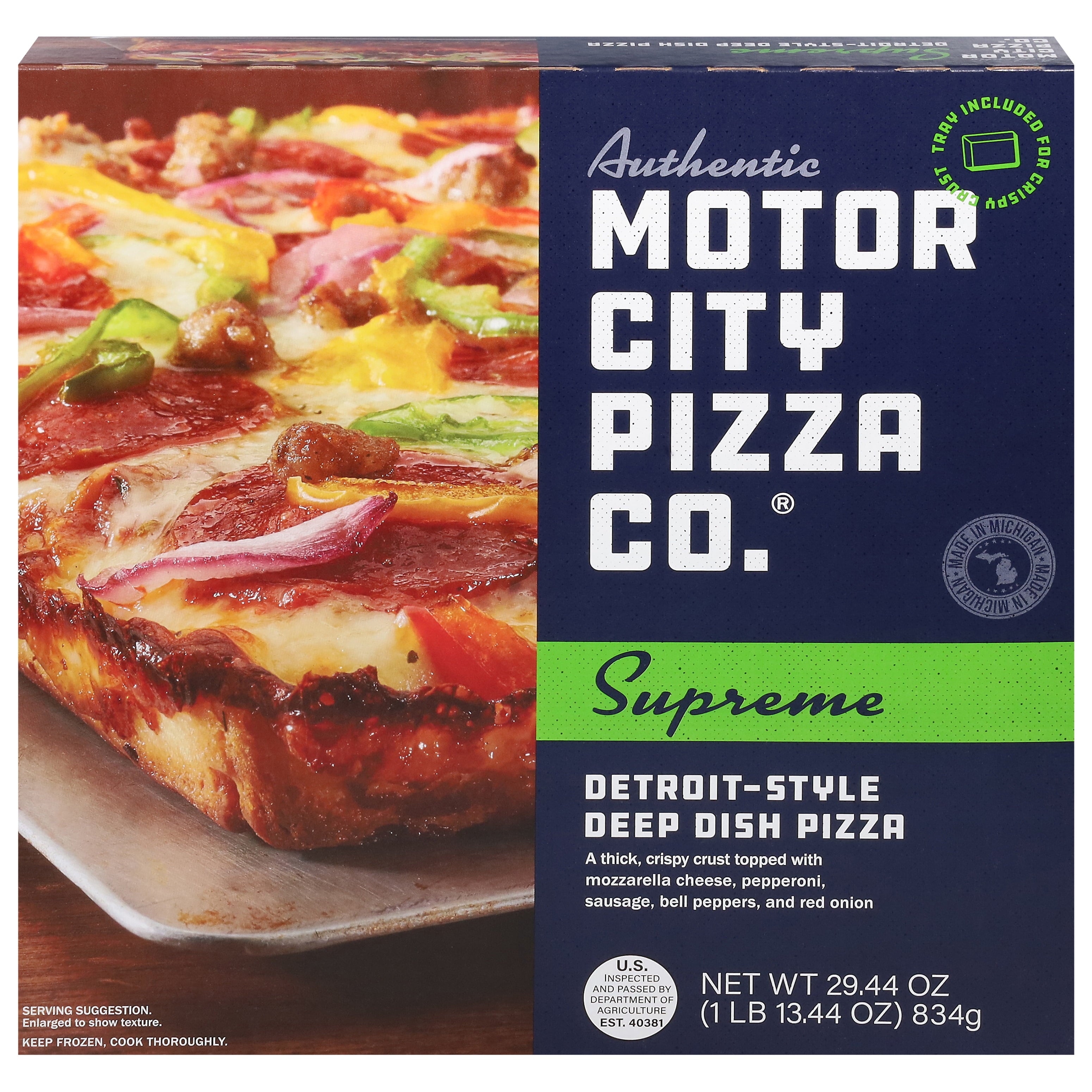 Motor City Pizza Co. Supreme Detroit-Style Frozen Pizza 29.44 Oz