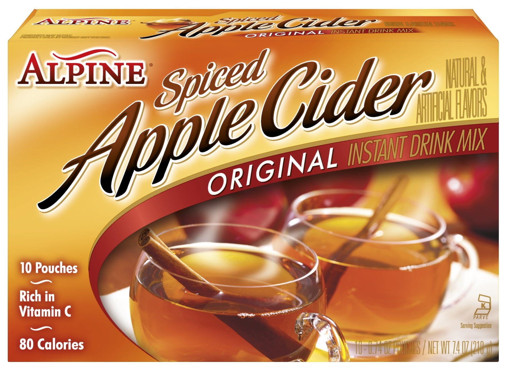 Alpine Spiced Cider Original Powdered Drink Mix Apple 10 Pouches