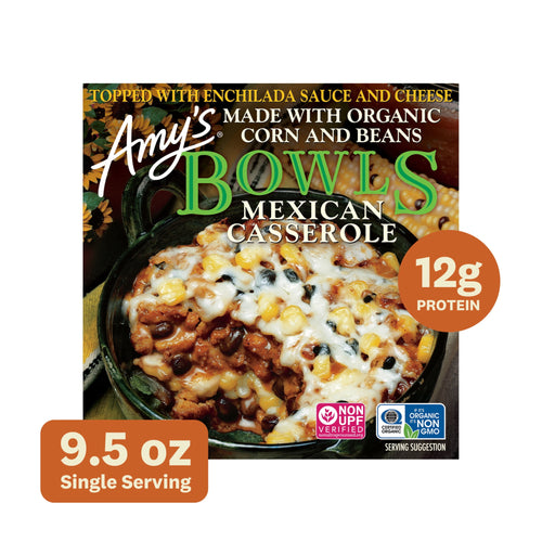 Amy's Kitchen Mexican Casserole Bowl Frozen Meal 9.5 Oz