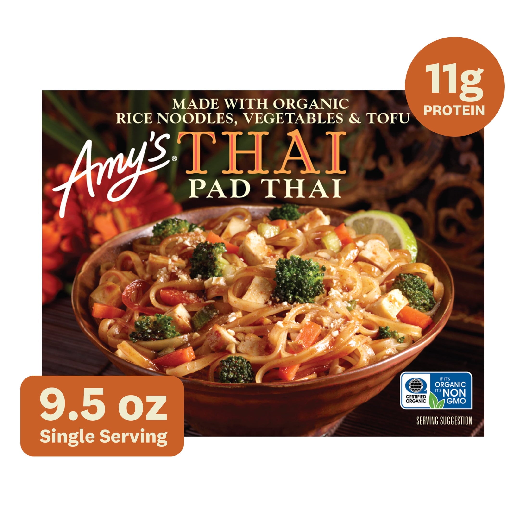 Amy's Kitchen Pad Thai Frozen Meal 9.5 Oz