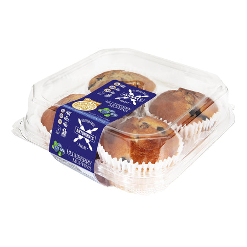 Blueberry Muffins 10.5 Oz 4 Count Antonina's Gluten-Free Bakery