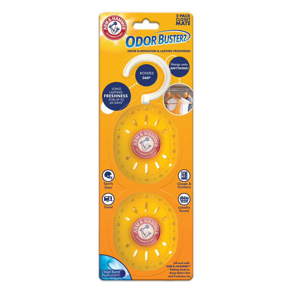 ARM & HAMMER Odor Busterz Closet Mate Odor Eliminator Clean Burst Scent 2 Pack