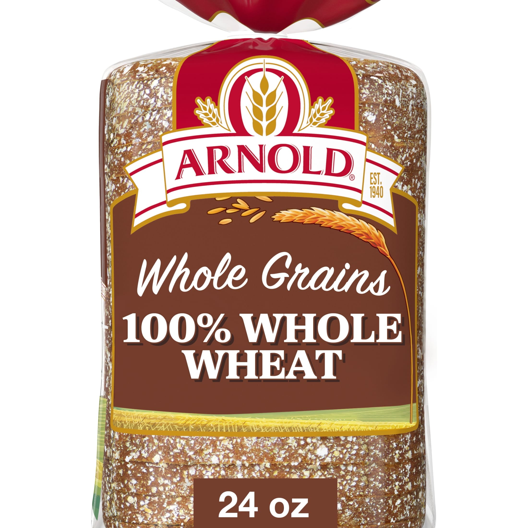Whole Grains 100% Whole Wheat Bread 24 Oz