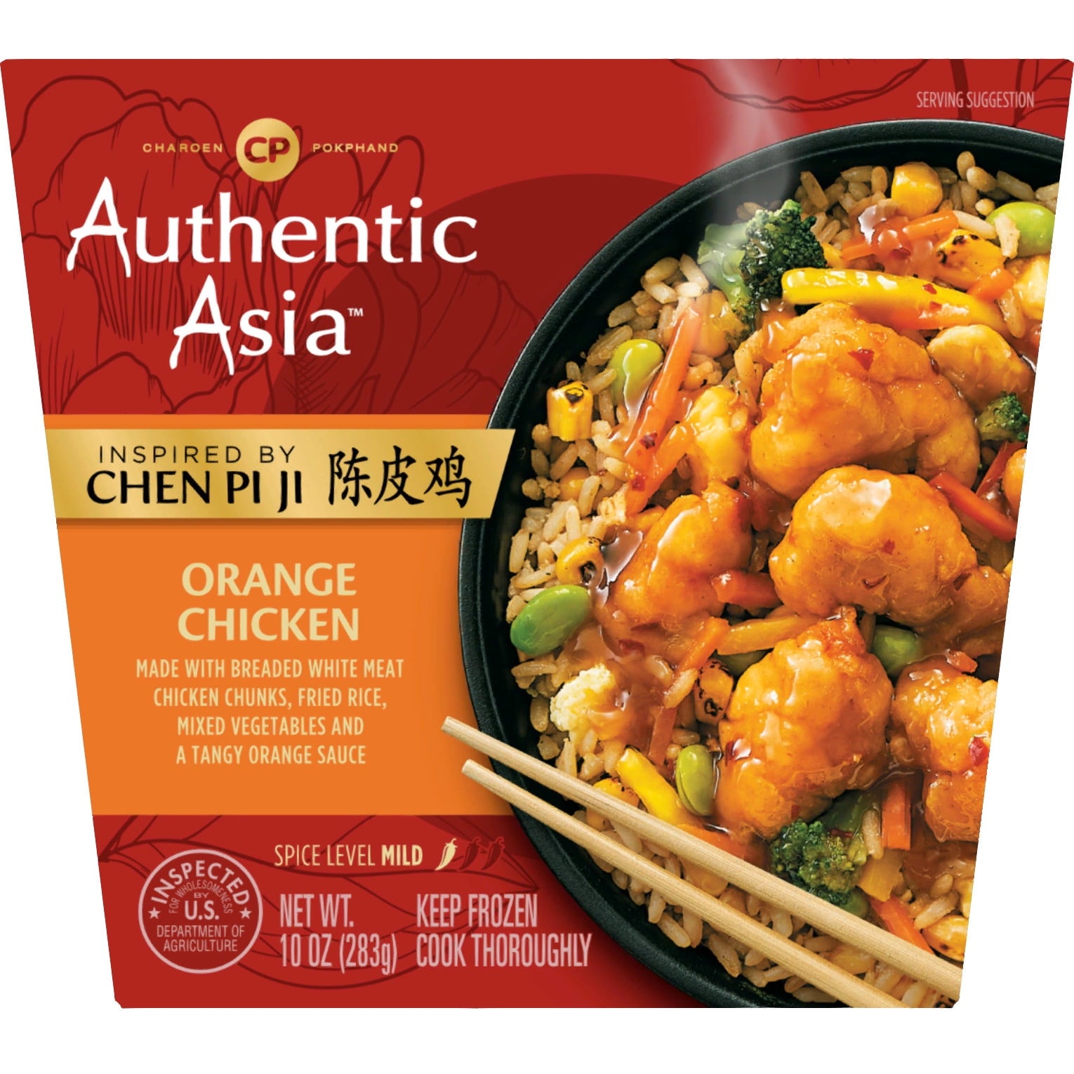 Authentic Asia Orange Chicken Frozen Meal 10 Oz