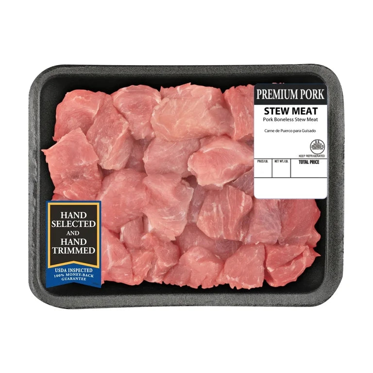 Pork Stew Meat Boneless, 0.9 - 2.0 lb Tray
