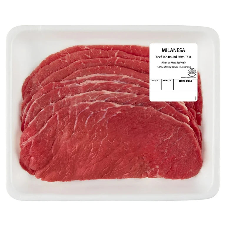 Top Round Beef for Milanesa, 8 per Tray, Fresh, 0.95 - 2.3 lb