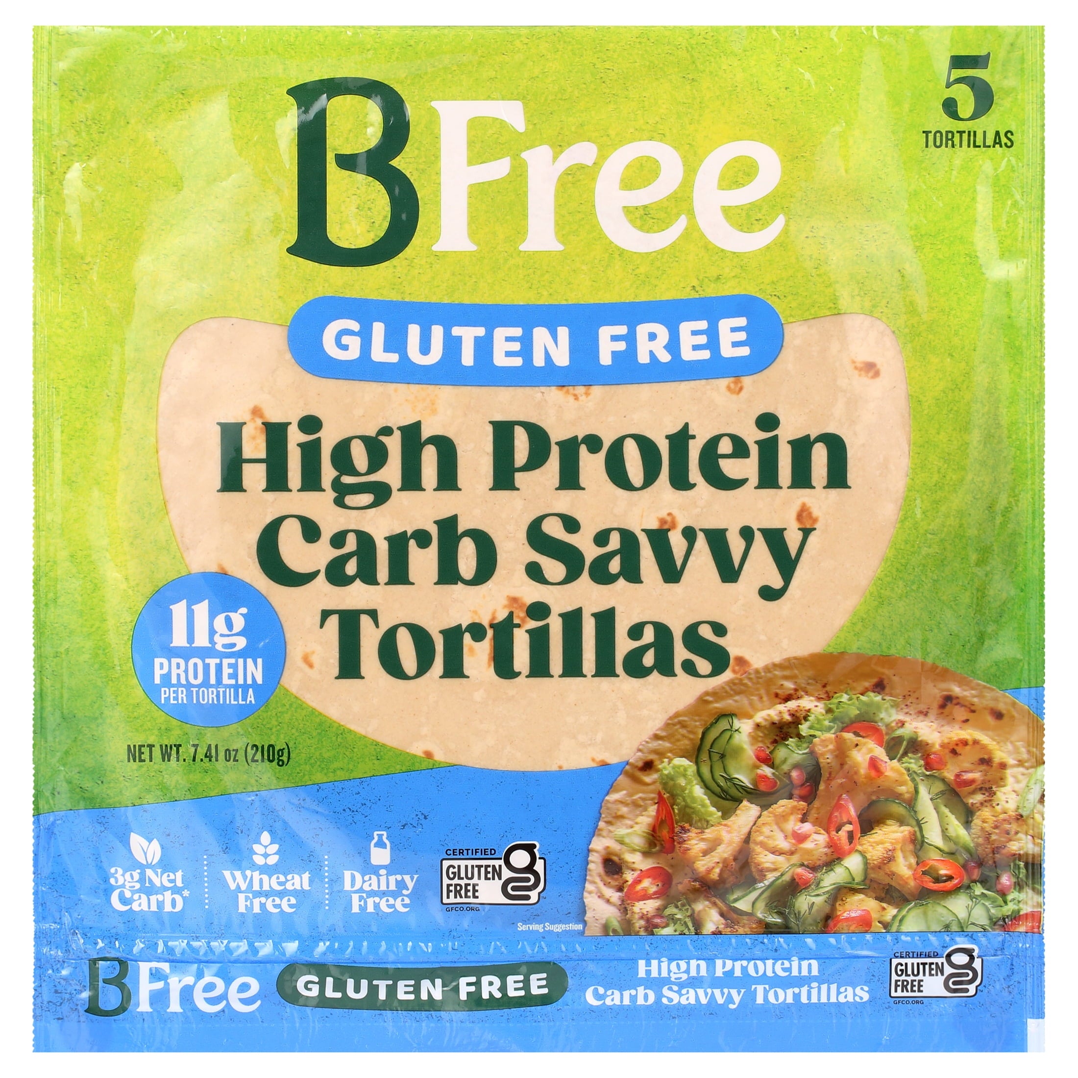 Gluten Free Keto Tortilla Wraps 7.4 Oz 5 Count BFree