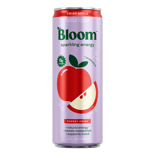 Bloom Nutrition Sparkling Energy Drink Crisp Apple 12 fl oz Single Can