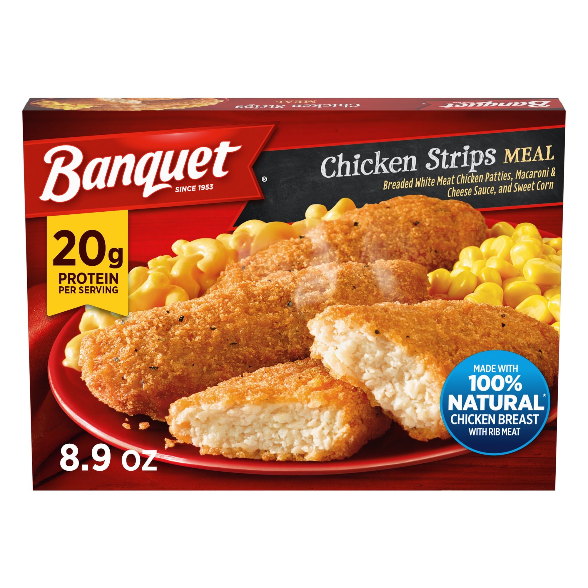 Banquet Chicken Strips with Mac and Cheese Frozen Meal 8.9 Oz