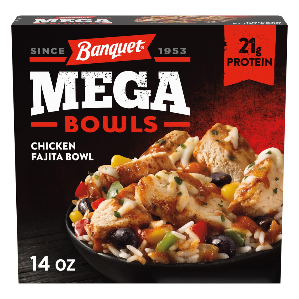 Banquet Mega Bowls Chicken Fajita Frozen Meal 14 Oz 21g Protein