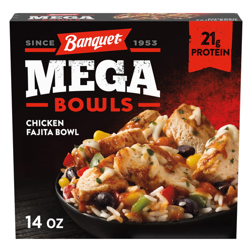 Banquet Mega Bowls Chicken Fajita Frozen Meal 14 Oz 21g Protein