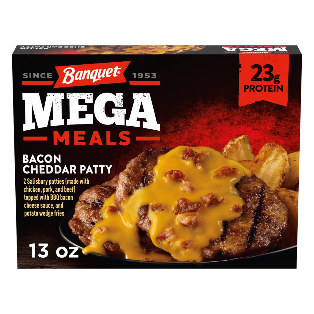 Banquet Mega Meals Bacon Cheddar Patty Frozen Meal 11.5 Oz