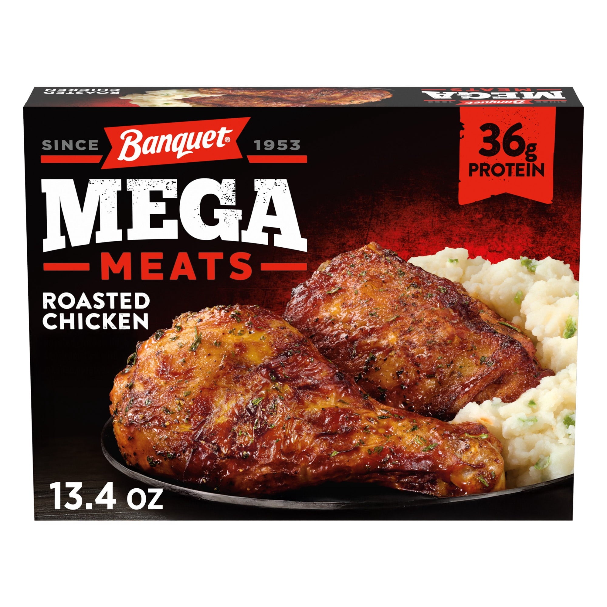 Banquet Mega Meats Roasted Chicken Frozen Meal 13.4 Oz
