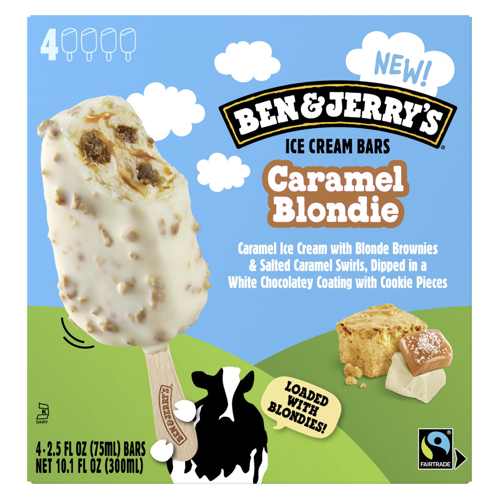 Ben & Jerry's Caramel Blondie Ice Cream Bars 4 Count 10.1 Fl Oz Box