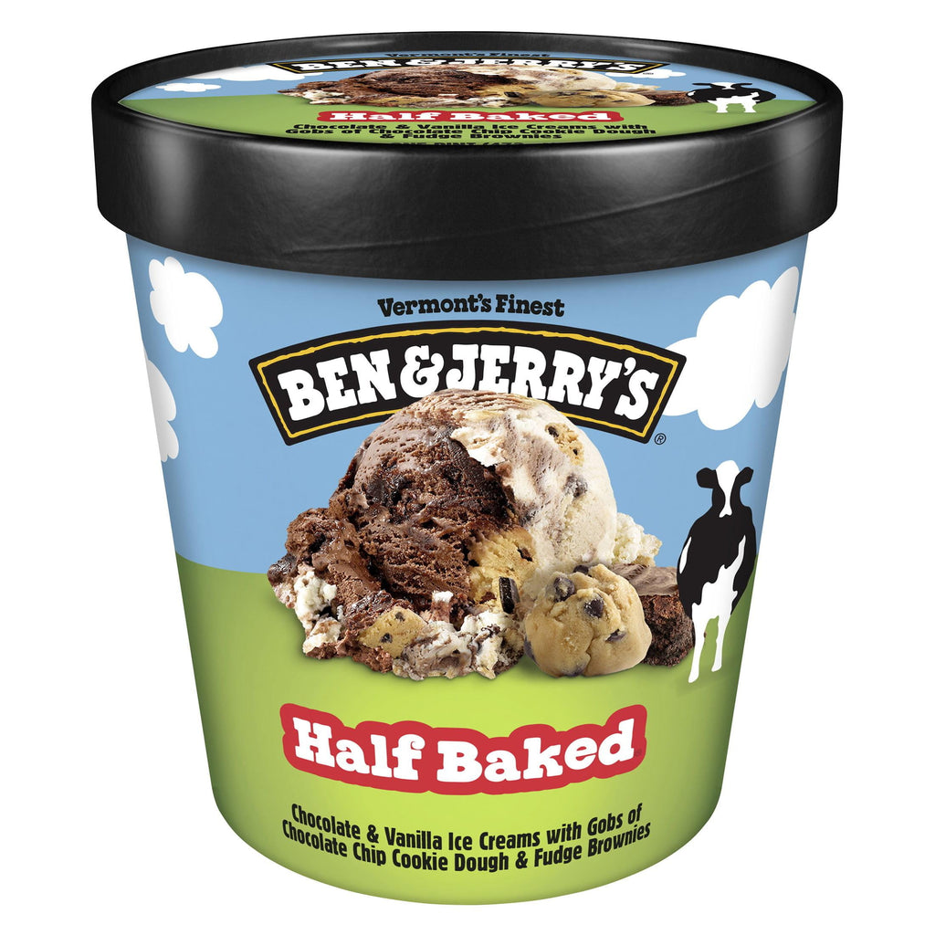 Ben & Jerry's Half Baked Chocolate & Vanilla Ice Cream Pint 16 Fl Oz