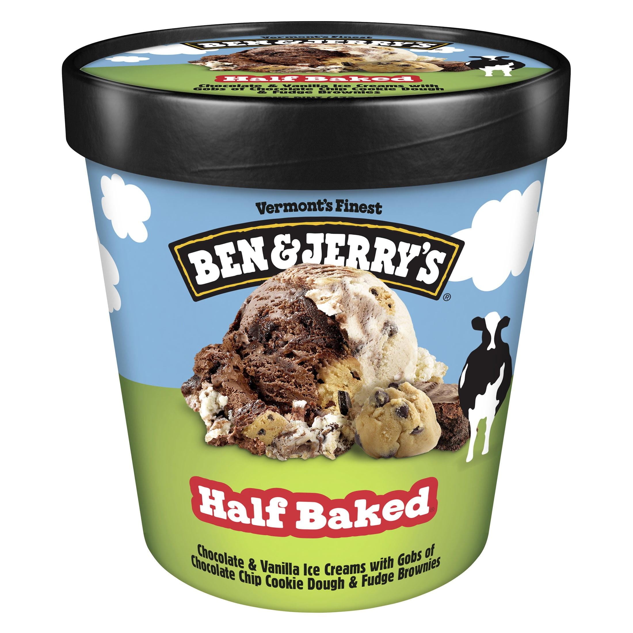 Ben & Jerry's Half Baked Chocolate & Vanilla Ice Cream Pint 16 Fl Oz