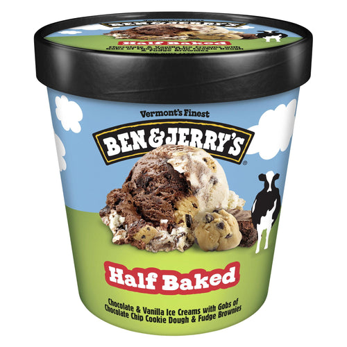 Ben & Jerry's Half Baked Chocolate & Vanilla Ice Cream Pint 16 Fl Oz