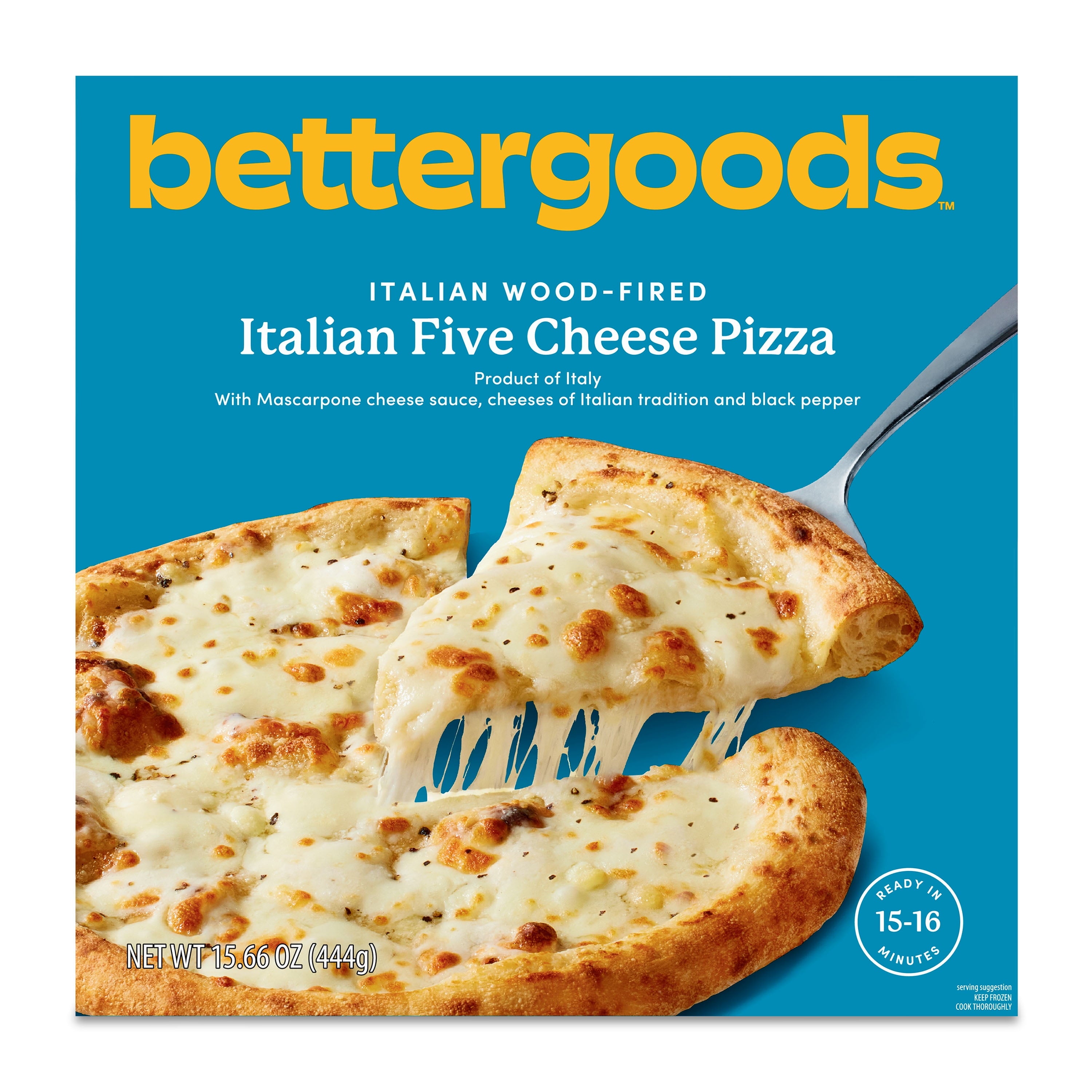 Bettergoods Italian Wood-Fired Five Cheese Pizza Frozen 15.6 Oz