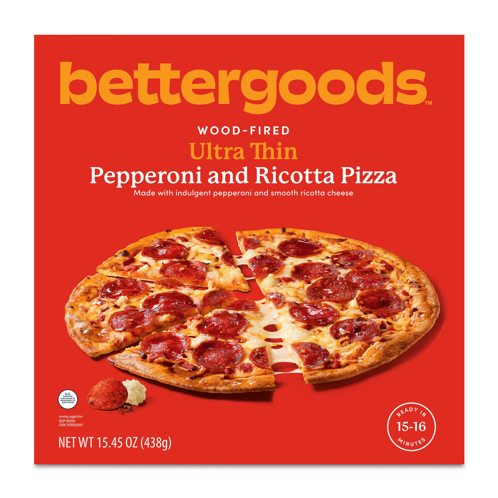 Bettergoods Wood-Fired Ultra Thin Pepperoni and Ricotta Frozen Pizza 15.45 Oz
