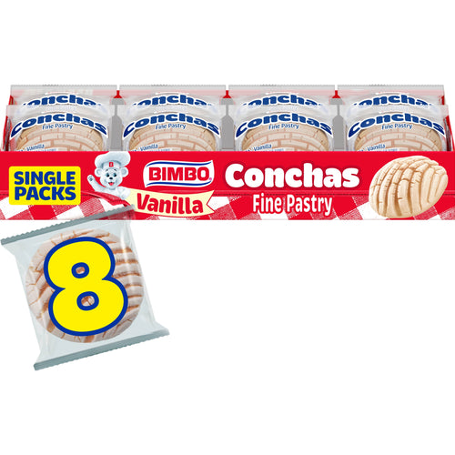 Conchas Vanilla Pastry 16.96 Oz 8 Count Freshness Guaranteed