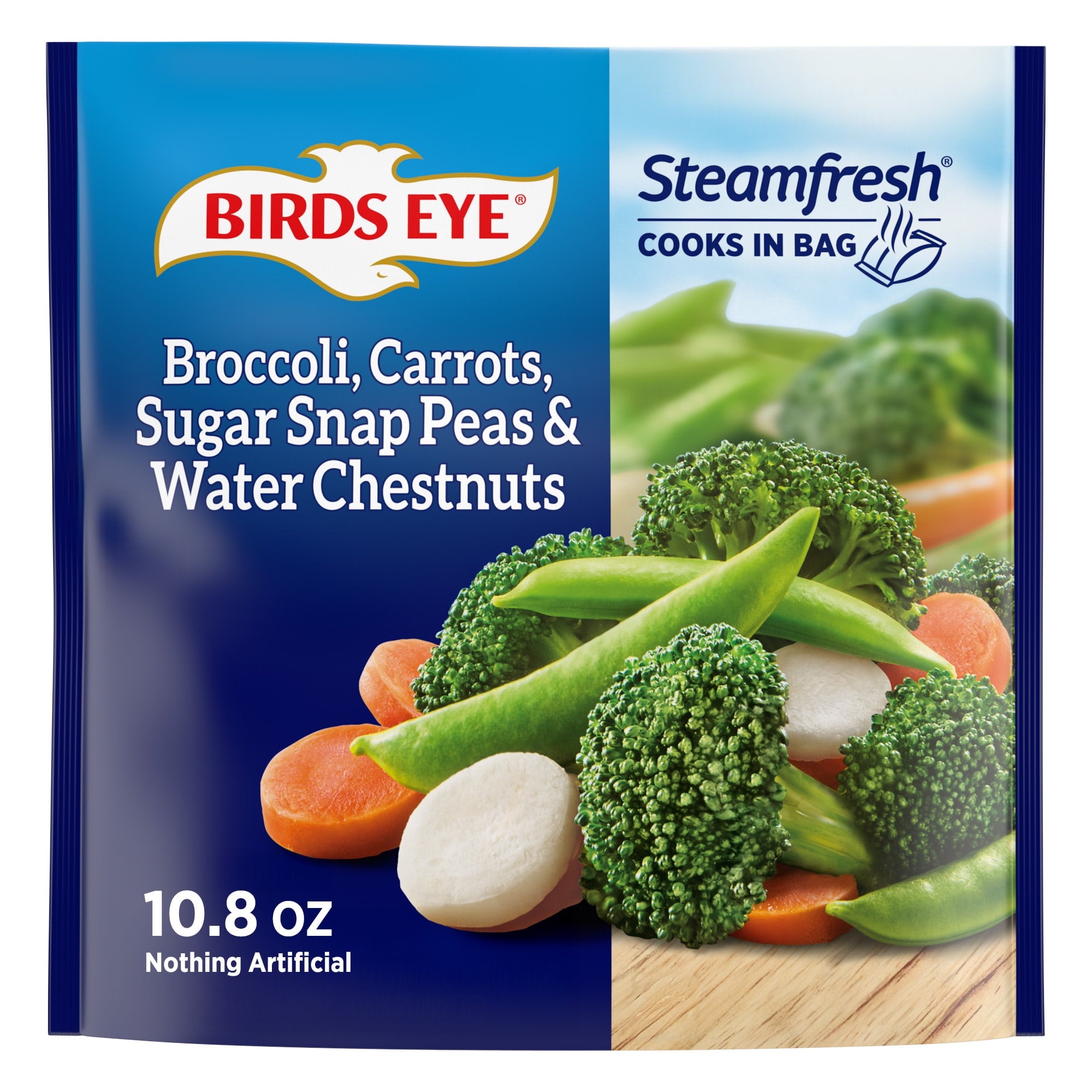Birds Eye Steamfresh Broccoli Carrots Sugar Snap Peas Water Chestnuts Frozen 10.8 Oz