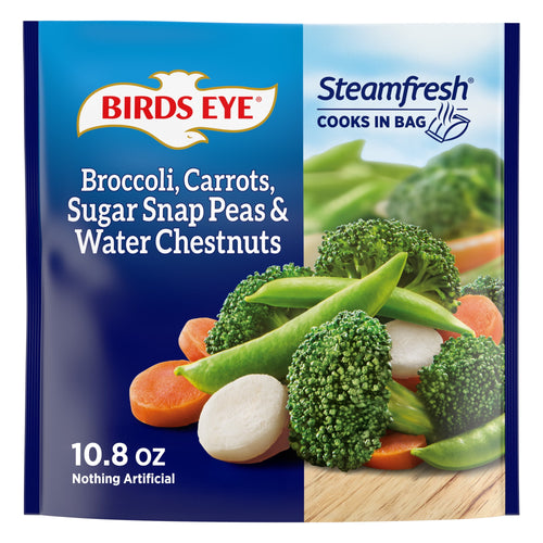 Birds Eye Steamfresh Broccoli Carrots Sugar Snap Peas Water Chestnuts Frozen 10.8 Oz