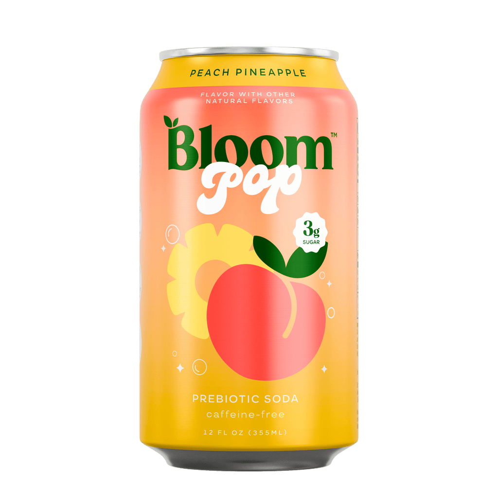 Bloom Nutrition Pop Prebiotic Soda Peach Pineapple Can 12 Fl Oz