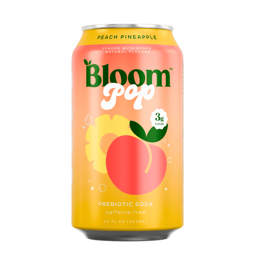 Bloom Nutrition Pop Prebiotic Soda Peach Pineapple Can 12 Fl Oz